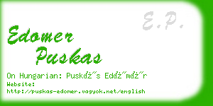 edomer puskas business card